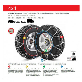 CADENA DE NIEVE METALICA 4X4 TALLA 360