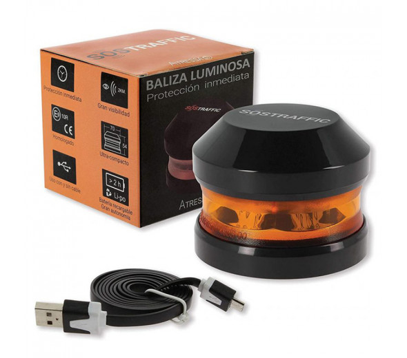 BALIZA LUMINOSA SOS TRAFFIC SEÑALIZACION EMERGENCIA / PELIGRO V16 DGT